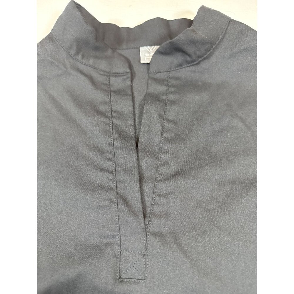 Niaahinn black Tunic scrub Top Size womens L Lightweight Casual Wear (II361) - Picture 4 of 8